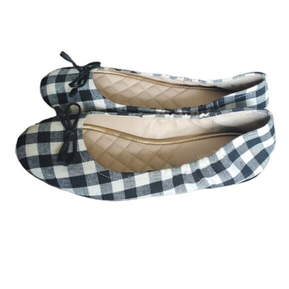J. Mcglauhlin Black and White Gingham Mercer Flats Size 7 - Picture 3 of 8